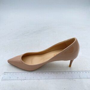 XYD Nude Low Heels Office Lady Pumps Classic Pointed Toe Slip On Work Dress Shoe